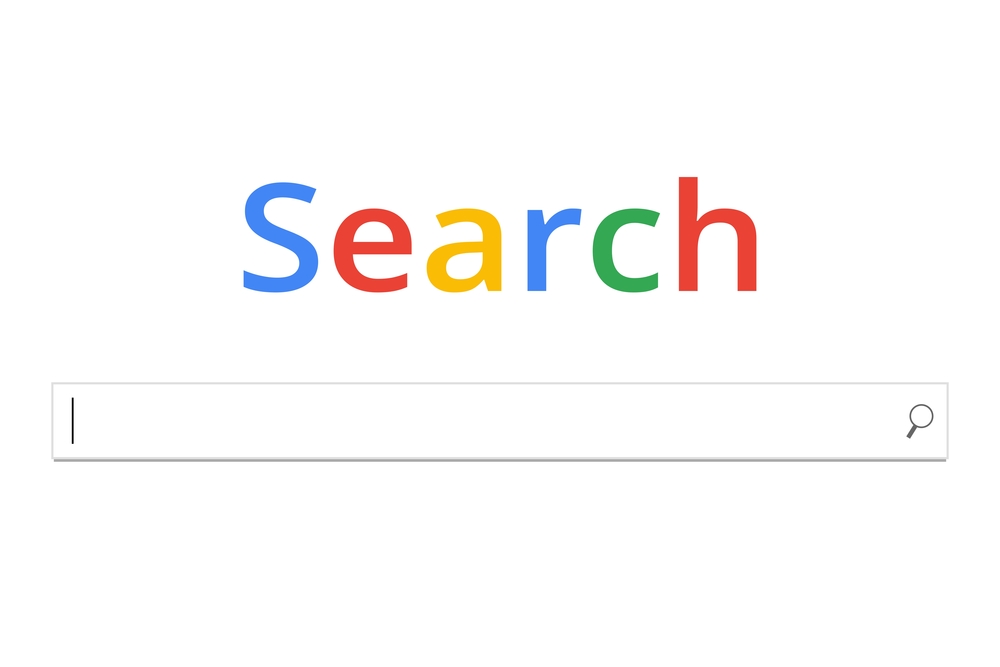 The word "Search" above a blank search bar with a magnifying glass icon on the right.